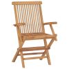 Folding Patio Chairs 2 pcs Solid Teak Wood