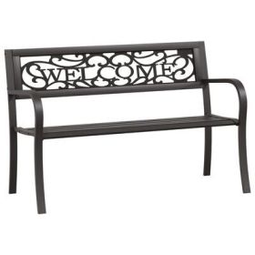 Patio Bench 49.2" Steel Black