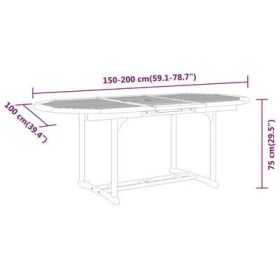 Patio Table 78.7"x39.4"x29.5" Solid Wood Eucalyptus