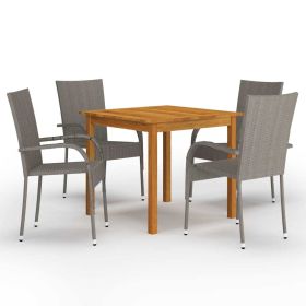 5 Piece Patio Dining Set Gray