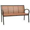 Patio Bench 49.2" Steel and WPC Black and Brown