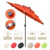 9Ft 3-Tiers 24LEDS Patio Umbrella Fruit Orange