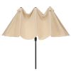 15x9ft Large Double-Sided Rectangular Outdoor Twin Patio Market Umbrella w/Crank-tan