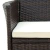 Patio Chairs with Cushions 2 pcs Poly Rattan Brown