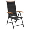 Folding Patio Chairs 4 pcs Aluminum and Textilene Black