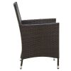 Patio Chairs with Cushions 2 pcs Poly Rattan Brown