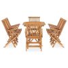 9 Piece Folding Patio Dining Set Solid Teak Wood