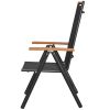 Folding Patio Chairs 4 pcs Aluminum and Textilene Black