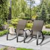 Outdoor Rocking Chair Patio Wicker Rocker Lounge Chair (2 Packs)