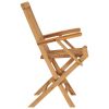 Folding Patio Chairs 2 pcs Solid Teak Wood