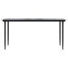 Patio Dining Table Black 63"x31.5"x29.1" Steel and Tempered Glass