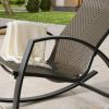 Outdoor Rocking Chair Patio Wicker Rocker Lounge Chair (2 Packs)