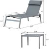 Patio Chaise Lounge Set (2022 New) -3 Pieces Adjustable Backrest Pool Lounge Chairs Steel Textilene Sunbathing Recliner with Headrest (Grey)