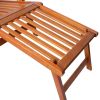 Patio Deck Chair with Footrest Solid Acacia Wood