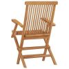 Folding Patio Chairs 3 pcs Solid Teak Wood