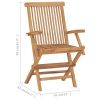 Folding Patio Chairs 3 pcs Solid Teak Wood