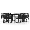 9 Piece Patio Dining Set Black