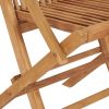 Folding Patio Chairs 2 pcs Solid Teak Wood