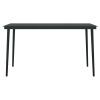 Patio Dining Table Black 55.1"x27.6"x29.1" Steel and Glass