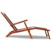 Patio Deck Chair with Footrest Solid Acacia Wood