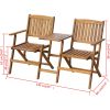 Folding Patio Bench with Tea Table 55.1" Solid Acacia Wood