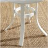 White Round Glass Top Aluminum Outdoor Patio Side Table