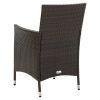 Patio Chairs with Cushions 2 pcs Poly Rattan Brown