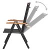 Folding Patio Chairs 4 pcs Aluminum and Textilene Black