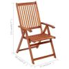 Folding Patio Chairs 3 pcs Solid Acacia Wood