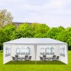 10'X20' Outdoor Party Tent with 4 Removable Sidewalls; Waterproof Canopy Patio Wedding Gazebo; White