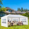 10'X20' Outdoor Party Tent with 4 Removable Sidewalls; Waterproof Canopy Patio Wedding Gazebo; White