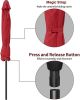 Simple Deluxe 9ft Outdoor Market Table Patio Umbrella with Button Tilt; Crank and 8 Sturdy Ribs for Garden; Red