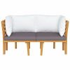 2-Seater Patio Sofa with Cushions Solid Acacia Wood