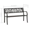 Patio Bench 49.2" Steel Black