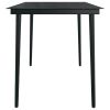 Patio Dining Table Black 55.1"x27.6"x29.1" Steel and Glass