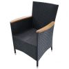 Patio Chairs 2 pcs with Cushions Poly Rattan Black