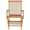 Folding Patio Chairs 3 pcs Solid Teak Wood