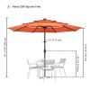 10Ft 3-Tiers 32LEDS Patio Umbrella Fruit Orange