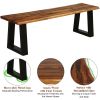 Solid Acacia Wood Patio Bench Dining Bench Seating Chair