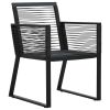 Patio Chairs 4 pcs Rope Rattan Black