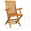 Patio Chairs 3 pcs Solid Teak Wood