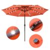 10Ft 3-Tiers 32LEDS Patio Umbrella Fruit Orange