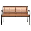 Patio Bench 49.2" Steel and WPC Black and Brown