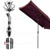 2Mx3M Aluminum Patio Umbrella Wine