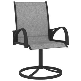 Patio Swivel Chairs 2 pcs Textilene and Steel (Color: Gray)