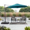 10'  Octagon Outdoor Tilting Cantilever Offset Patio Umbrella with Weighted Base and 360 Degree Rotation