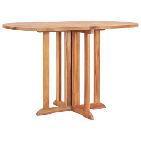 Folding Butterfly Patio Table 47.2"x27.6"x29.5" Solid Teak Wood (Color: Brown)