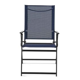 Greyson Square Set of 2 Outdoor Patio Steel Sling Folding Chair (Actual Color: Blue)