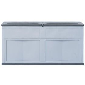 Patio Storage Box 84.5 gal (Color: Gray and black)