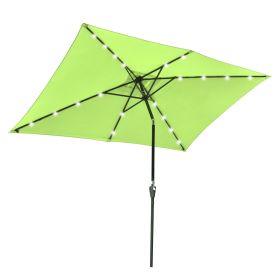 10x6.5ft Aluminum Patio Umbrella w/ 20 LEDs (Color: As Picture)